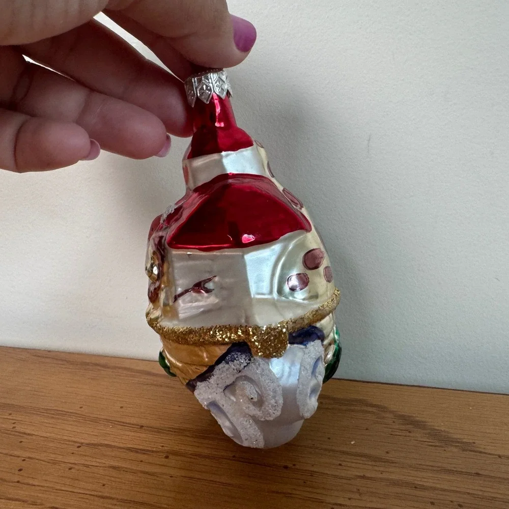 Noahs Ark Glass Christmas Ornament Hand Painted Animals Glitter Holiday